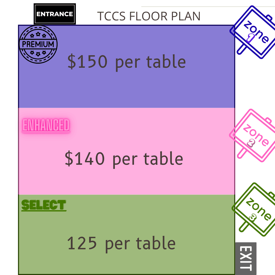 Show floor layout with vendor zones