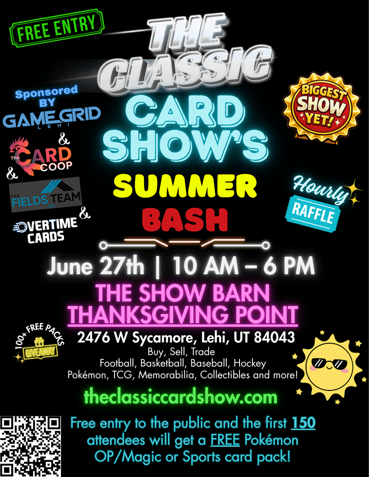 The Classic Card Show's Summer Bash Event Flyer
